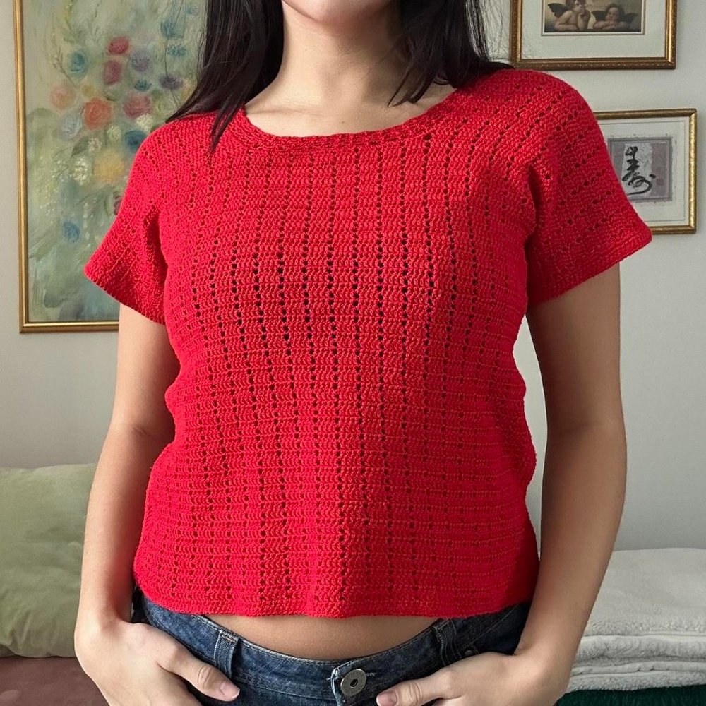 Red Crochet Top